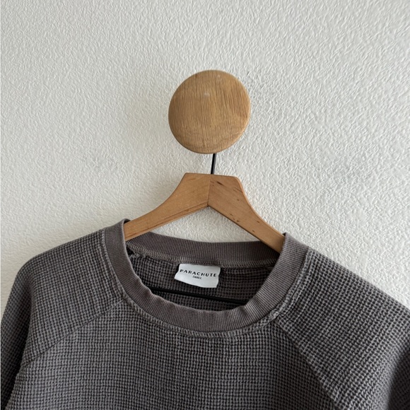 Parachute Waffle Knit Lounge Long Sleeve Grey Top - Picture 2 of 9